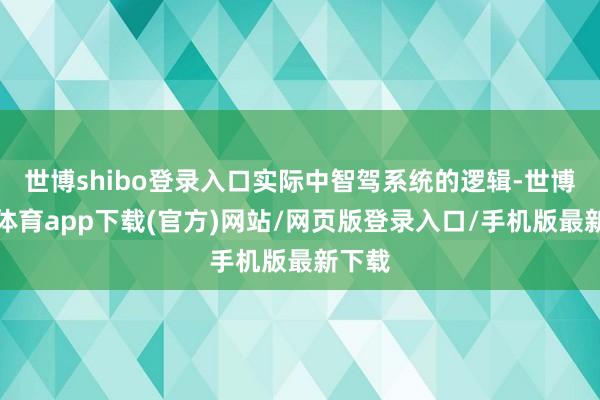 世博shibo登录入口实际中智驾系统的逻辑-世博官方体育app下载(官方)网站/网页版登录入口/手机版最新下载