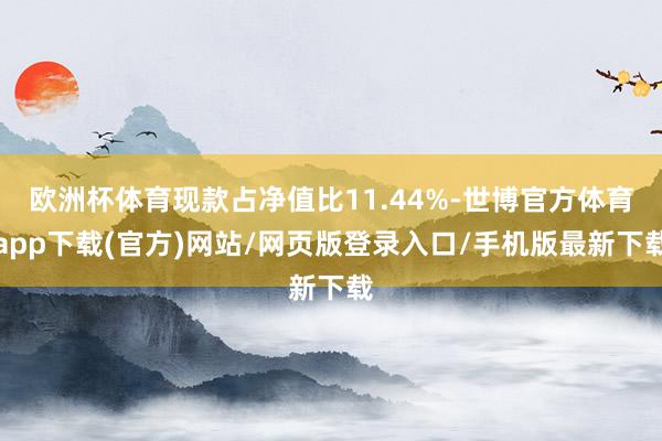 欧洲杯体育现款占净值比11.44%-世博官方体育app下载(官方)网站/网页版登录入口/手机版最新下载