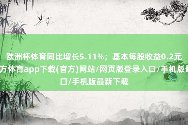 欧洲杯体育同比增长5.11%；基本每股收益0.2元-世博官方体育app下载(官方)网站/网页版登录入口/手机版最新下载