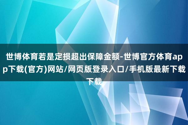 世博体育若是定损超出保障金额-世博官方体育app下载(官方)网站/网页版登录入口/手机版最新下载