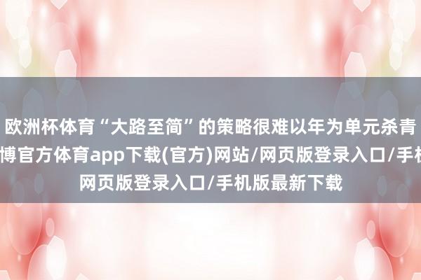 欧洲杯体育“大路至简”的策略很难以年为单元杀青踏实盈利-世博官方体育app下载(官方)网站/网页版登录入口/手机版最新下载